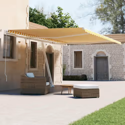 vidaXL Auvent automatique sur pied 600x300 cm Jaune/Blanc