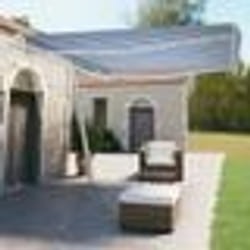 vidaXL Auvent automatique sur pied 450x350 cm Bleu/Blanc - TU
