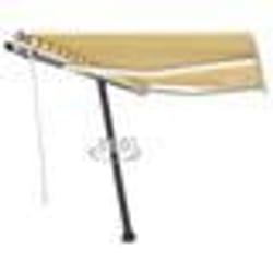 vidaXL Auvent manuel rétractable avec LED 300x250 cm Jaune et blanc