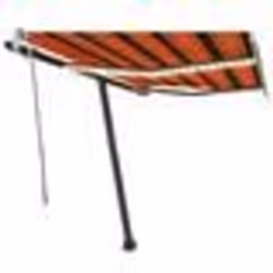 vidaXL Auvent manuel rétractable avec LED 300x250 cm Orange et marron - TU