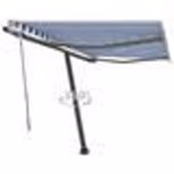 vidaXL Auvent automatique sur pied 300x250 cm Bleu/Blanc - TU