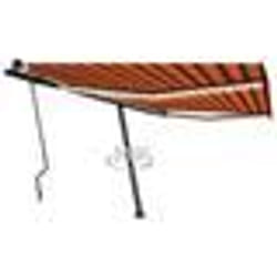 vidaXL Auvent manuel rétractable avec LED 400x300 cm Orange et marron - TU