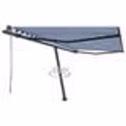 vidaXL Auvent automatique sur pied 400x300 cm Bleu et blanc - TU