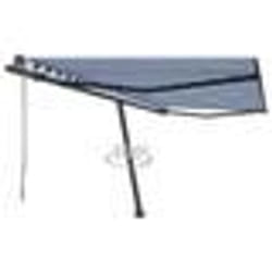 vidaXL Auvent automatique sur pied 400x300 cm Bleu et blanc - TU