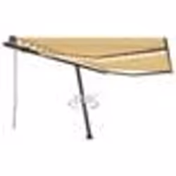 vidaXL Auvent automatique capteur de vent/LED 400x300cm Jaune et blanc