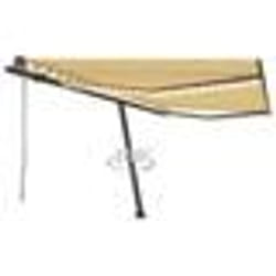 vidaXL Auvent automatique capteur de vent/LED 400x300cm Jaune et blanc