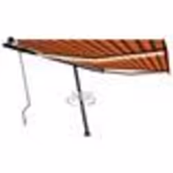 vidaXL Auvent manuel rétractable avec LED 450x300 cm Orange et marron - TU