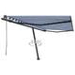 vidaXL Auvent automatique sur pied 450x300 cm Bleu/Blanc - TU