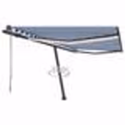 vidaXL Auvent automatique capteur de vent/LED 450x300 cm Bleu et blanc