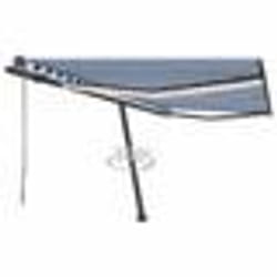 vidaXL Auvent automatique capteur de vent/LED 450x300 cm Bleu et blanc