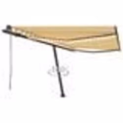vidaXL Auvent automatique capteur de vent/LED 450x300cm Jaune et blanc