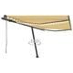 vidaXL Auvent automatique capteur de vent/LED 450x300cm Jaune et blanc