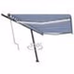 vidaXL Auvent automatique capteur de vent/LED 500x300 cm Bleu et blanc