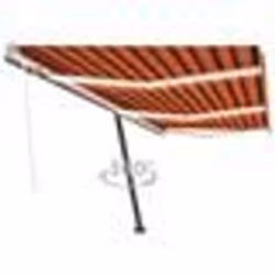 vidaXL Auvent manuel rétractable avec LED 600x300 cm Orange et marron