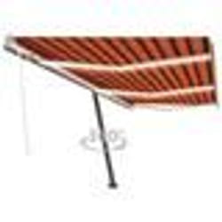 vidaXL Auvent manuel rétractable avec LED 600x300 cm Orange et marron