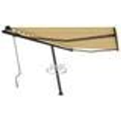 vidaXL Auvent manuel rétractable sur pied 400x350 cm Jaune/Blanc - TU