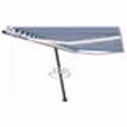vidaXL Auvent automatique capteur de vent/LED 400x350 cm Bleu et blanc