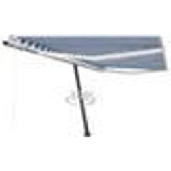 vidaXL Auvent automatique capteur de vent/LED 400x350 cm Bleu et blanc