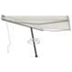 vidaXL Auvent manuel rétractable sur pied 450x350 cm Crème