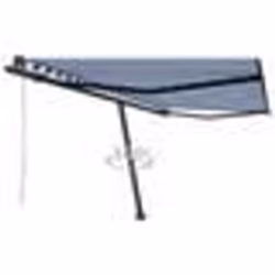 vidaXL Auvent automatique sur pied 450x350 cm Bleu/Blanc - TU