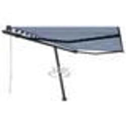 vidaXL Auvent automatique sur pied 450x350 cm Bleu/Blanc - TU