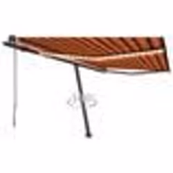 vidaXL Auvent automatique capteur de vent LED 450x350 cm Orange marron