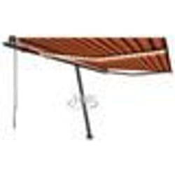 vidaXL Auvent automatique capteur de vent LED 450x350 cm Orange marron