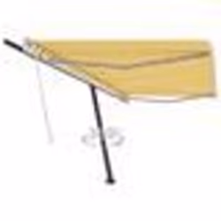 vidaXL Auvent manuel rétractable sur pied 500x350 cm Jaune/Blanc