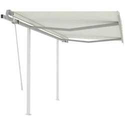 Vidaxl - Auvent manuel rétractable avec poteaux 3x2,5 m Crème