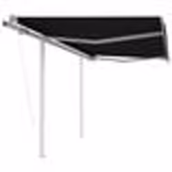 vidaXL Auvent rétractable automatique et poteaux 3x2,5 m Anthracite - TU