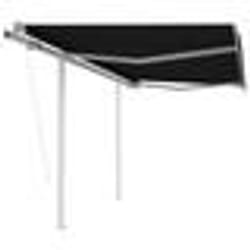 vidaXL Auvent rétractable automatique et poteaux 3x2,5 m Anthracite - TU