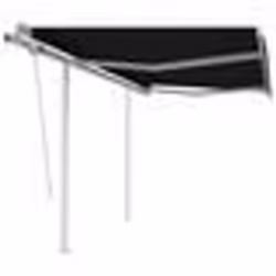 vidaXL Auvent manuel rétractable avec poteaux 3,5x2,5 m Anthracite