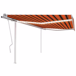 vidaXL Auvent manuel rétractable avec LED 4x3 m Orange et marron - TU