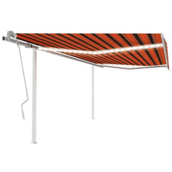 vidaXL Auvent manuel rétractable avec LED 4x3 m Orange et marron - TU