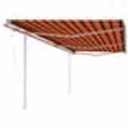 vidaXL Auvent automatique rétractable et poteaux 6x3m Orange et marron
