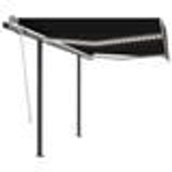 vidaXL Auvent manuel rétractable avec LED 3x2,5 m Anthracite - TU