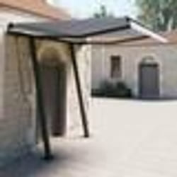 vidaXL Auvent rétractable automatique et poteaux 3x2,5 m Bleu et blanc - TU