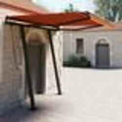 vidaXL Auvent rétractable automatique et poteaux 3x2,5 m Orange marron - TU