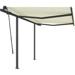 Vidaxl - Auvent manuel rétractable avec poteaux 3,5x2,5 m Crème