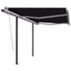 vidaXL Auvent rétractable automatique et poteaux 3,5x2,5 m Anthracite - TU