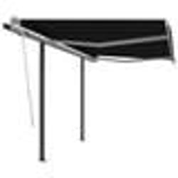 vidaXL Auvent rétractable automatique et poteaux 3,5x2,5 m Anthracite - TU