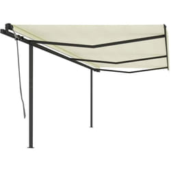 Vidaxl - Auvent automatique rétractable avec poteaux 6x3 m Crème