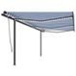 vidaXL Auvent automatique capteur de vent/LED 6x3 m Bleu et blanc