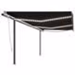 vidaXL Auvent automatique capteur de vent/LED 6x3 m Anthracite