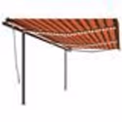 vidaXL Auvent automatique capteur de vent/LED 6x3 m Orange et marron