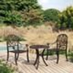 vidaXL Ensemble de bistro 3 pcs Aluminium coulé Bronze - TU