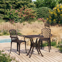 Cet ensemble de bistro, fabriqué en aluminium coulé, offre une expérience d'assise confortable pour vous et vos invités. Les ...