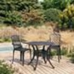 vidaXL Ensemble de bistro 3 pcs Aluminium coulé Noir - TU