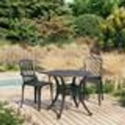 vidaXL Ensemble de bistro 3 pcs Aluminium coulé Noir - TU