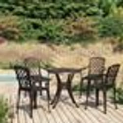 vidaXL Ensemble de bistro 5 pcs Aluminium coulé Bronze - TU